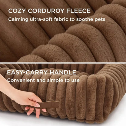 🐾  SnuggleNest™ – Kuscheliges Hundebett mit Randstütze (für kleine- mittelgroße Hunde)