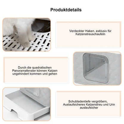 Katzenklo „CleanCube Flex“ – Mit Schublade, Streuschaufel & doppeltem Ausgang für mehr Freiheit