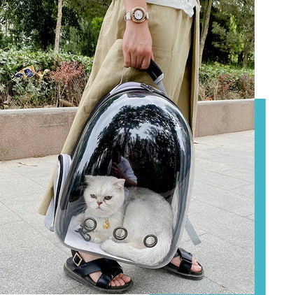 Katzenrucksack/-bett „SkyView“ – Belüfteter Transport-Rucksack für Spaziergänge mit Sichtblase & Seitentasche