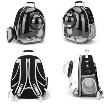 Katzenrucksack/-bett „SkyView“ – Belüfteter Transport-Rucksack für Spaziergänge mit Sichtblase & Seitentasche
