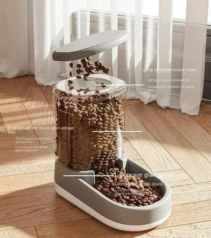 💧 Automatischer Futter-/Wasserspender für Katzen & kleine Hunde – Ohne Strom, mit Fließfunktion