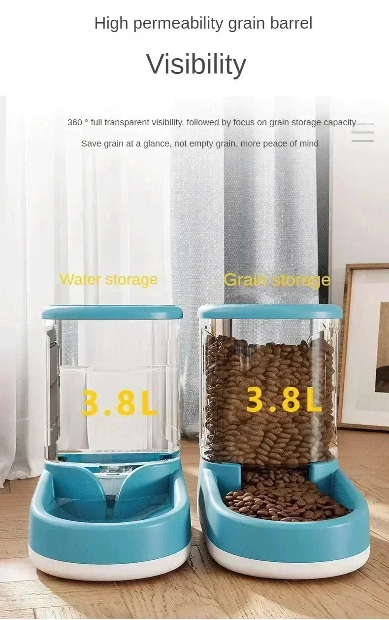 💧 Automatischer Futter-/Wasserspender für Katzen & kleine Hunde – Ohne Strom, mit Fließfunktion