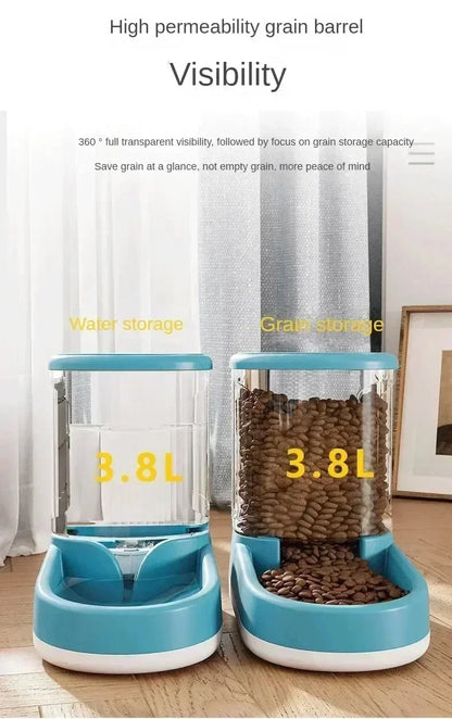 💧 Automatischer Futter-/Wasserspender für Katzen & kleine Hunde – Ohne Strom, mit Fließfunktion