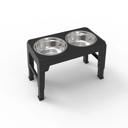 Booteely Futterstation für Hunde – Höhenverstellbar, mit 2 Edelstahlnäpfen, ergonomisches Design