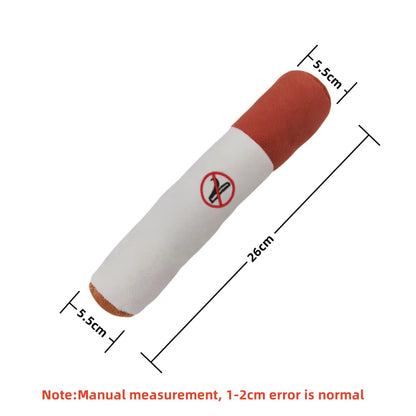🐶 Lustiges Quietschspielzeug für Hunde – Zigarrenform aus Fleece (24 cm)