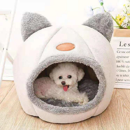 „CozyCave“ – Warme Katzenhöhle/-bett mit herausnehmbarem Kissen & rutschfester Unterseite