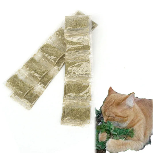 🌿 10er-Pack Catnip Beutel – Natürliches Katzenminzpulver für Spielzeuge, Entspannung & Wohlbefinden