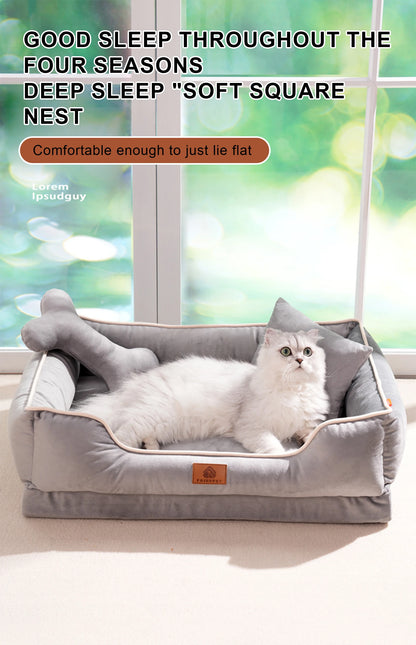 🐾CloudNest™ (Echtes) Velvet Hunde- und Katzenbett – Weich, warm & stilvoll