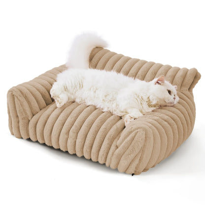 🐾  SnuggleNest™ – Premium Haustiersofa/-bett mit 3-seitiger Rückenlehne | Weiches Plüschbett für Hunde & Katzen