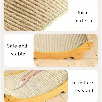 „WoodyNap“ – Multifunktionales Katzenbett mit Kratzfläche aus Holz & Sisal Schlafen, kratzen, entspannen – alles in einem stilvollen Naturdesign.