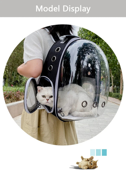 Katzenrucksack/-bett „SkyView“ – Belüfteter Transport-Rucksack für Spaziergänge mit Sichtblase & Seitentasche