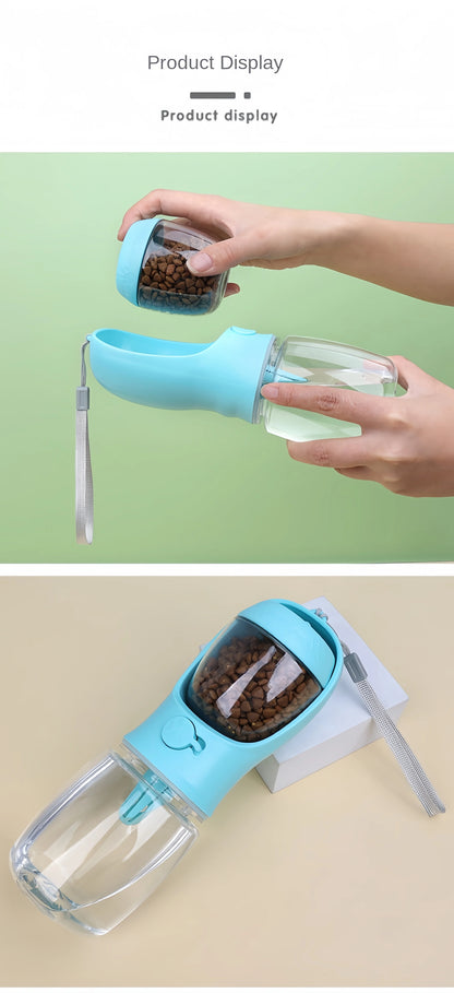 🐶 Tragbare Wasserflasche & Futterspender für Hunde – 2-in-1 Lösung für unterwegs