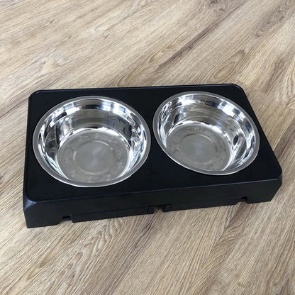 Booteely Futterstation für Hunde – Höhenverstellbar, mit 2 Edelstahlnäpfen, ergonomisches Design