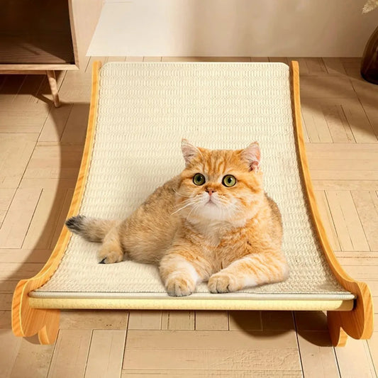 „WoodyNap“ – Multifunktionales Katzenbett mit Kratzfläche aus Holz & Sisal Schlafen, kratzen, entspannen – alles in einem stilvollen Naturdesign.
