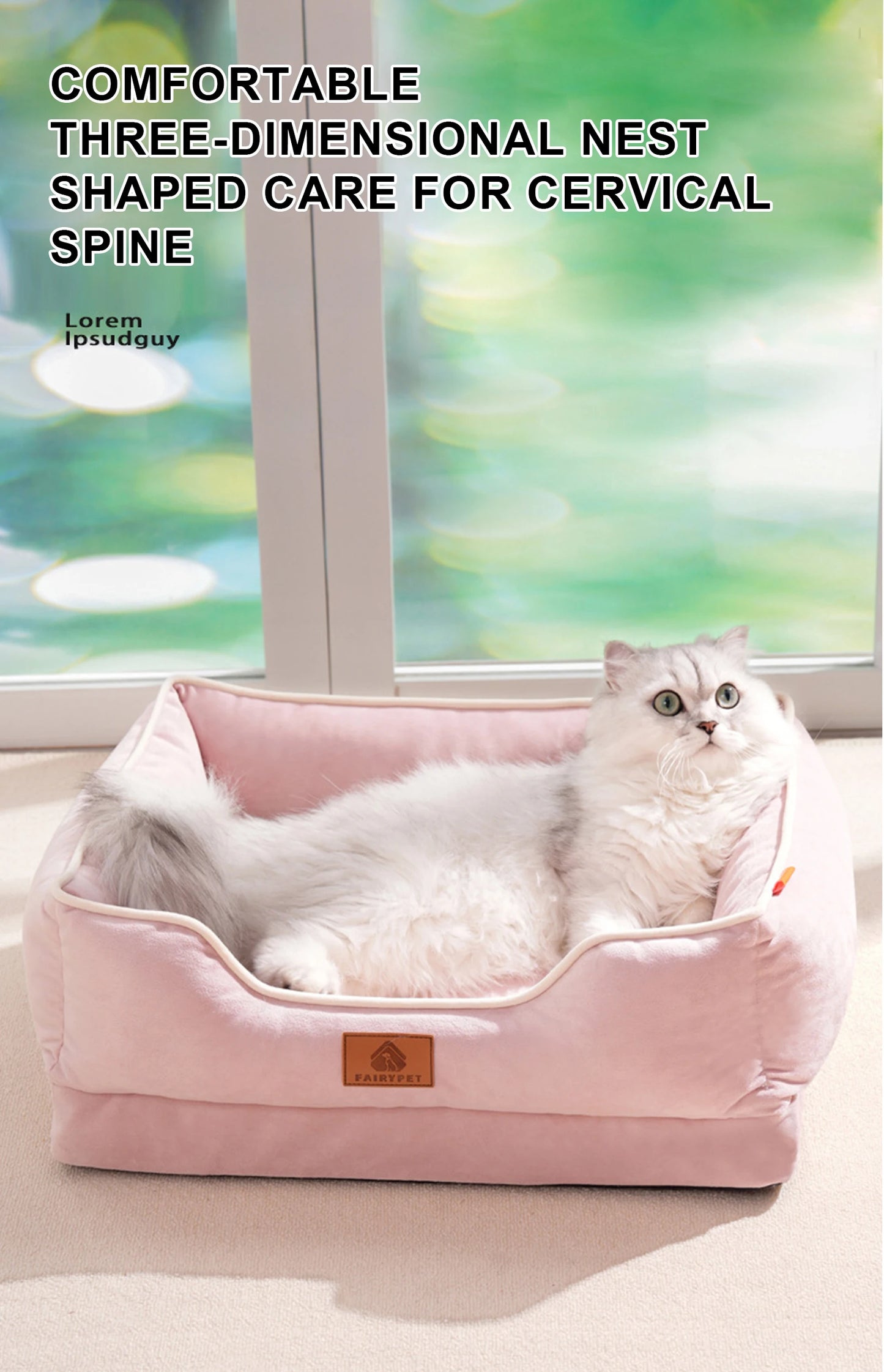 🐾CloudNest™ (Echtes) Velvet Hunde- und Katzenbett – Weich, warm & stilvoll