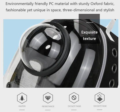 Katzenrucksack/-bett „SkyView“ – Belüfteter Transport-Rucksack für Spaziergänge mit Sichtblase & Seitentasche