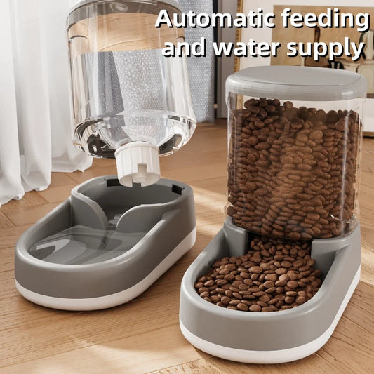 💧 Automatischer Futter-/Wasserspender für Katzen & kleine Hunde – Ohne Strom, mit Fließfunktion