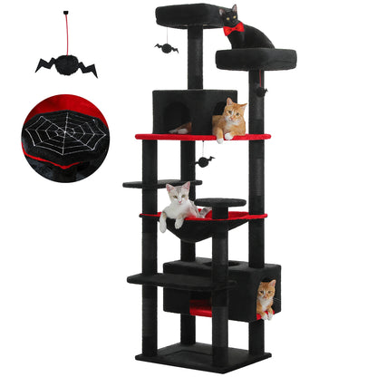 PAWZ Road „SkyLounge 184“ – XXL-Kratzbaum mit 8 Ebenen, Riesenhängematte/-bett, Sisalpfosten & Mega-Kuschelhöhle