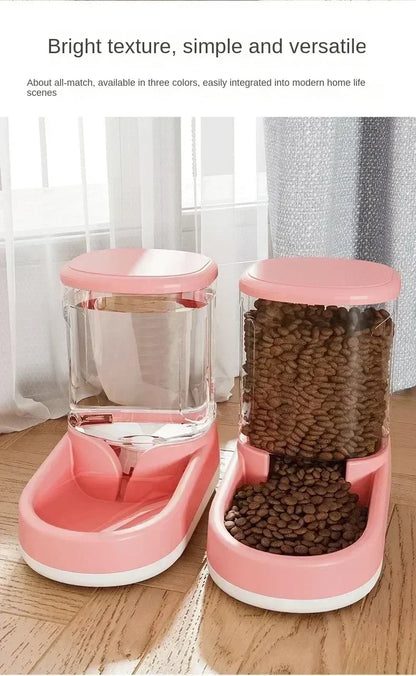 💧 Automatischer Futter-/Wasserspender für Katzen & kleine Hunde – Ohne Strom, mit Fließfunktion