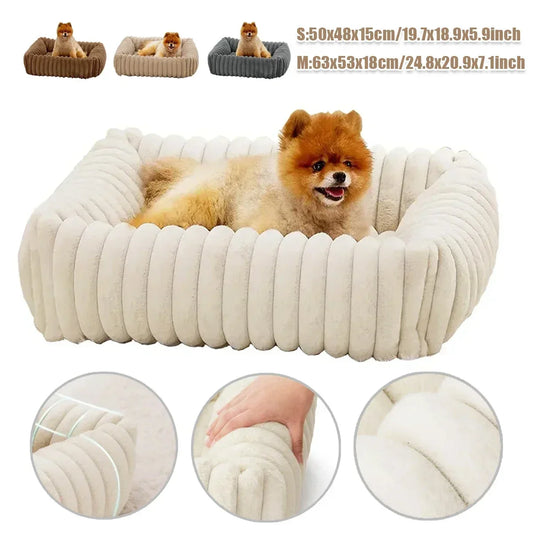 🐾  SnuggleNest™ – Kuscheliges Hundebett mit Randstütze (für kleine- mittelgroße Hunde)