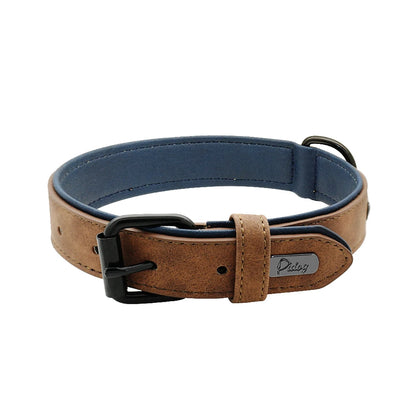 Hundehalsband aus Echtleder für Spaziergänge – Gepolstert, Robust & Verstellbar (S–2XL)