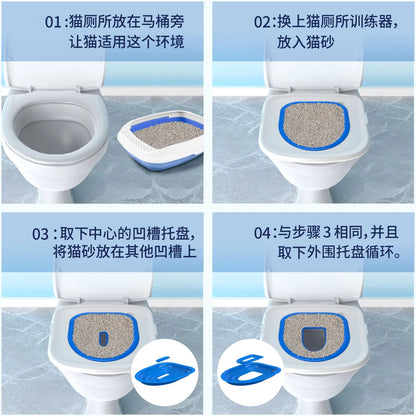 🚽 Wiederverwendbares Katzenklo-Trainingsset für Erziehung – Upgrade-Version mit Klicksystem