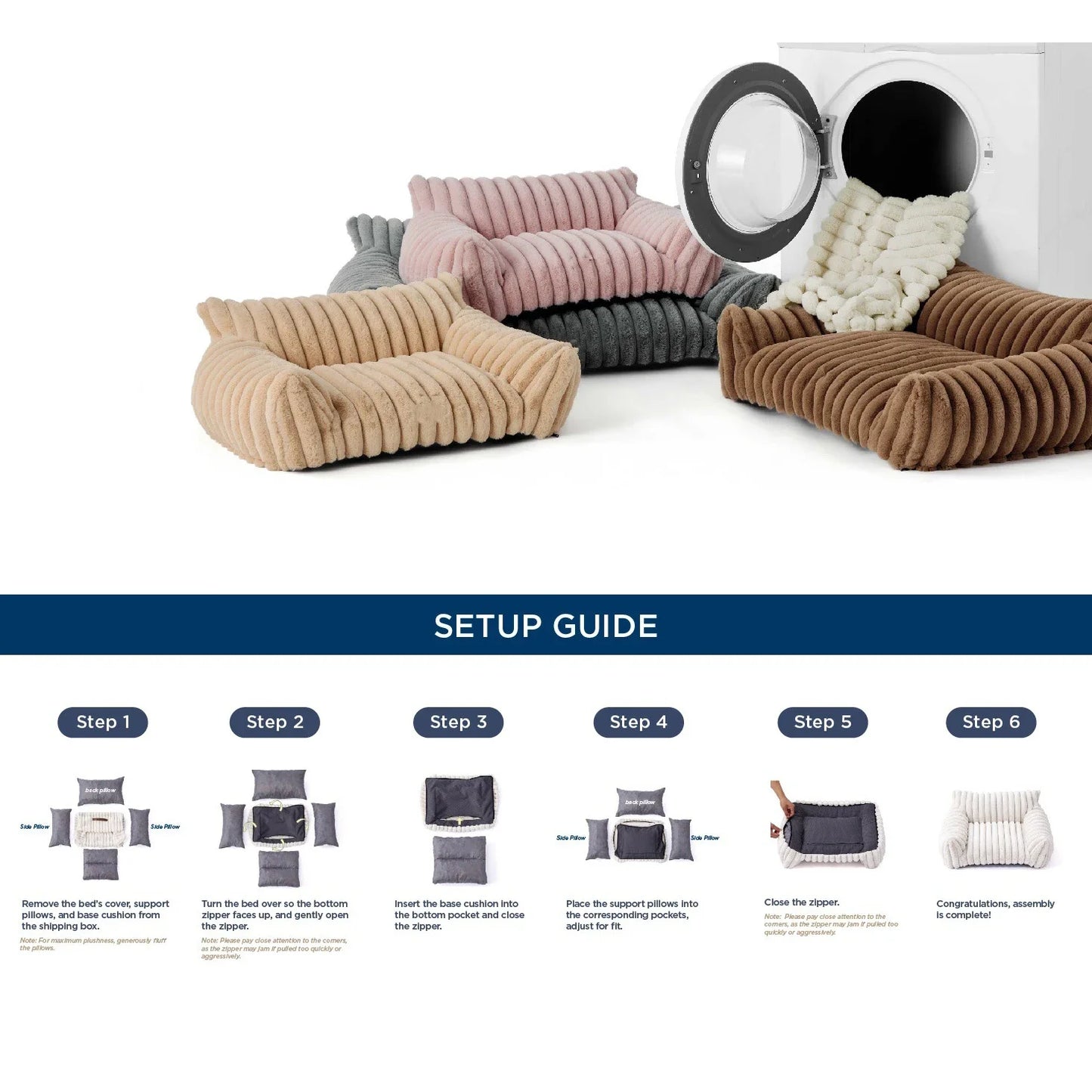 🐾  SnuggleNest™ – Premium Haustiersofa/-bett mit 3-seitiger Rückenlehne | Weiches Plüschbett für Hunde & Katzen