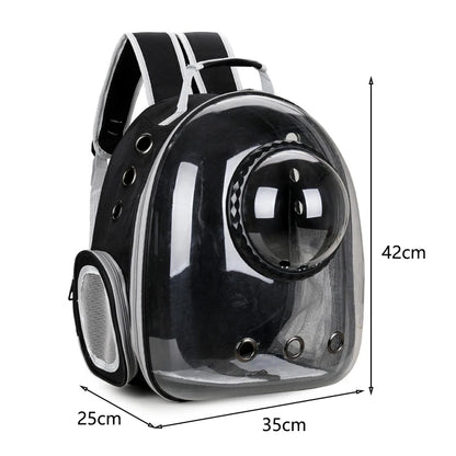 Katzenrucksack/-bett „SkyView“ – Belüfteter Transport-Rucksack für Spaziergänge mit Sichtblase & Seitentasche