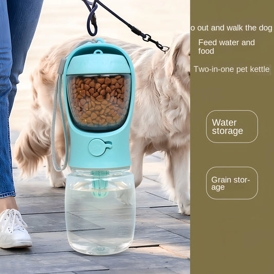 🐶 Tragbare Wasserflasche & Futterspender für Hunde – 2-in-1 Lösung für unterwegs