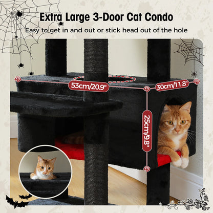 PAWZ Road „SkyLounge 184“ – XXL-Kratzbaum mit 8 Ebenen, Riesenhängematte/-bett, Sisalpfosten & Mega-Kuschelhöhle