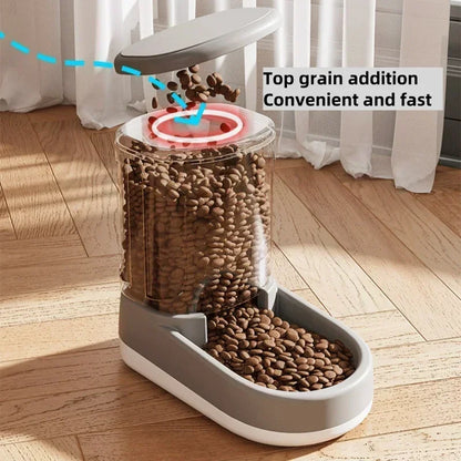 💧 Automatischer Futter-/Wasserspender für Katzen & kleine Hunde – Ohne Strom, mit Fließfunktion